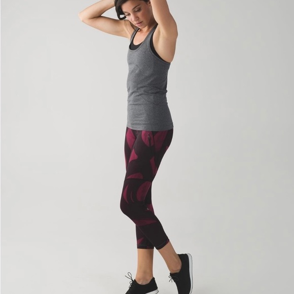 lululemon athletica Pants - Lululemon All Sport Crop
Back Spin Stroke Dashing Purple Black size 4